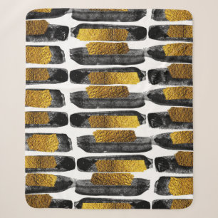 Cobertor Sherpa Artista dourado: Abstrato preto e Dourado