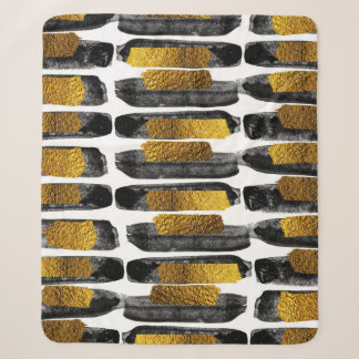 Cobertor Sherpa Artista dourado: Abstrato preto e Dourado