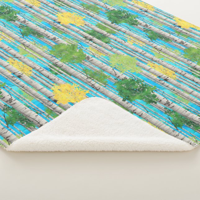 Cobertor Sherpa Árvore de Birch (3/4)