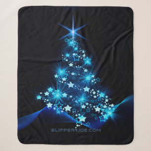 Cobertor Sherpa Árvore de Natal estilizada e brilhante da Slippery
