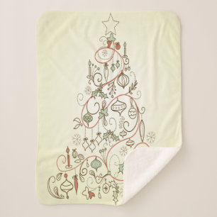 Cobertor Sherpa Árvore de Natal Moderna