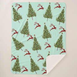 Cobertor Sherpa Árvore de Natal Personalizada e Presente de Feriad