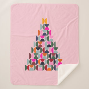 Cobertor Sherpa Árvore de Natal Rosa