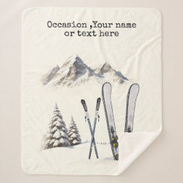 Cobertor Sherpa Árvore de neve russa de aquarela