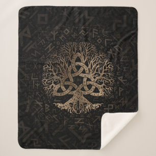 Cobertor Sherpa Árvore de vida com o Triquetra no teste padrão d