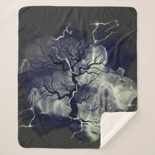 Cobertor Sherpa árvore fantasma (Frente)