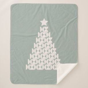 Cobertor Sherpa Árvore Verde de Natal Sage