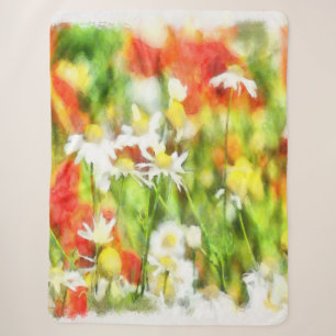 Cobertor Sherpa As Cores De Primavera Em Uma Aquarela De Dia Úmid