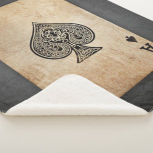 Cobertor Sherpa Ás de espadas travesseiro decorativo