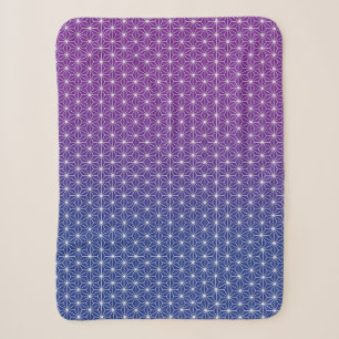Cobertor Sherpa Asanoha tradicional Impressão azul e roxo japonês