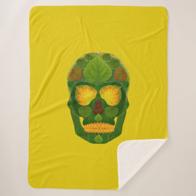 Cobertor Sherpa Aspen Leaf Skull 9 (Frente)