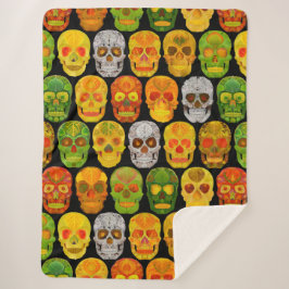 Cobertor Sherpa Aspen Leaf Skulls padrão sem falhas 2018