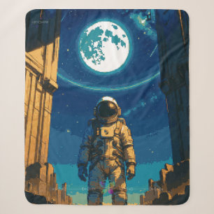 Cobertor Sherpa Astronauta Sob o Portão Celestial Premium