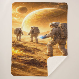Cobertor Sherpa Astronautas exploram planeta amarelo