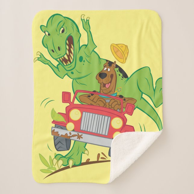 Cobertor Sherpa Ataque T-Rex Scooby-Doo (Frente)