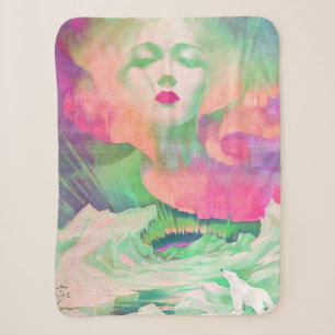 Cobertor Sherpa Aurora por Clive Henry colorido rosa