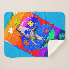 Cobertor Sherpa Autism Shark 3 sizes