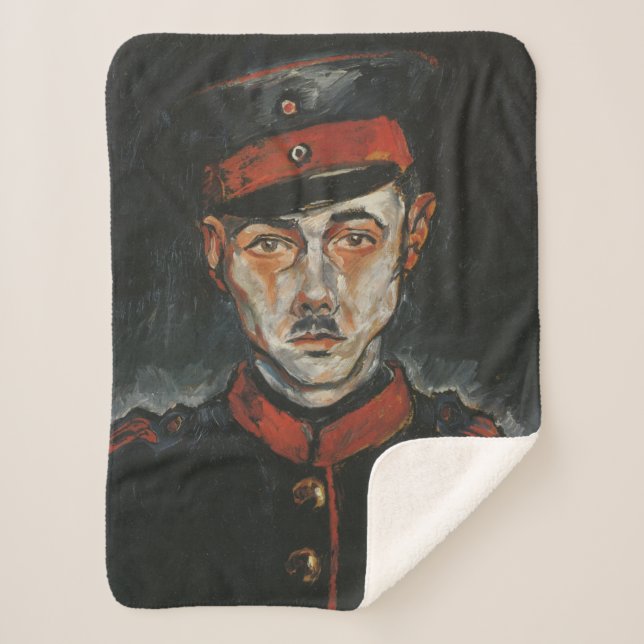 Cobertor Sherpa Autorretrato (por Walter Gramatté) (Frente)