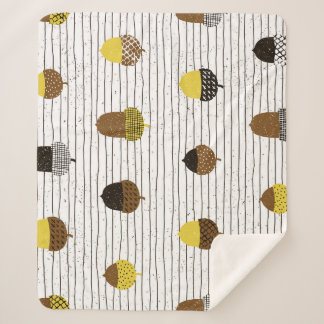 Cobertor Sherpa Autumn Acorns: Vintage Vibes