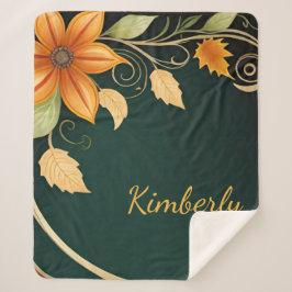 Cobertor Sherpa Autumn Blossom Elegance