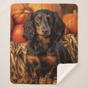 Cobertor Sherpa Autumn Dachshund