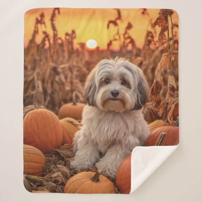 Cobertor Sherpa Autumn Havanese (Frente)
