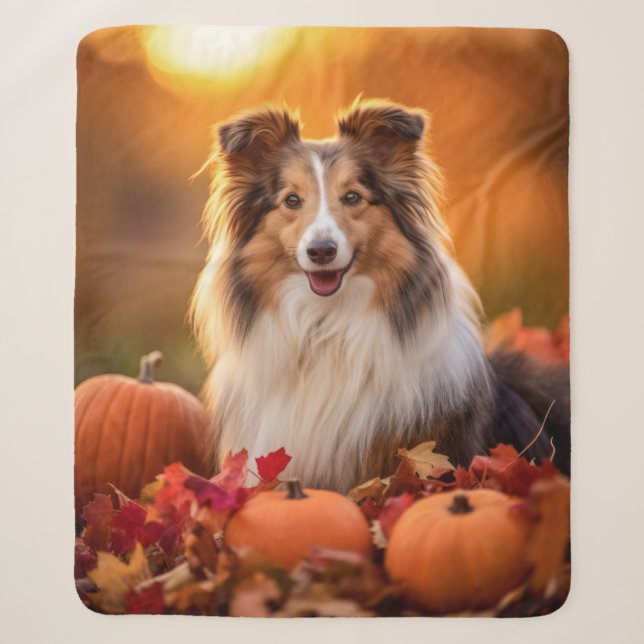 Cobertor Sherpa Autumn Sheltie (Frente)