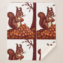 Cobertor Sherpa 🐿️ Autumn Squirrel Sherpa Blanket - Fall Forest