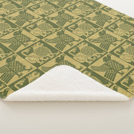 Cobertor Sherpa Aves e Leões Medievais