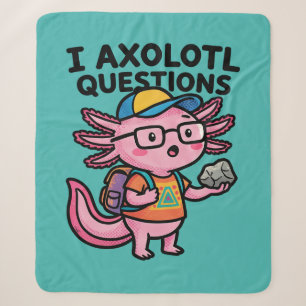 Cobertor Sherpa Axolote Nerd Sarcástico Eu Faço Perguntas de Axolo