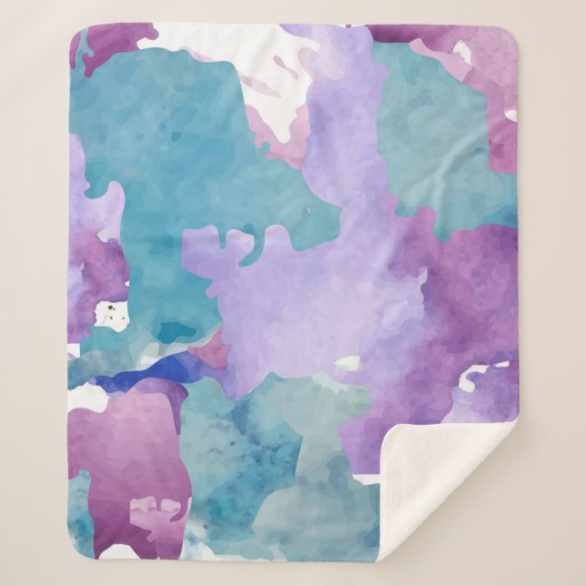 Cobertor Sherpa Azul Camouflage (Frente)