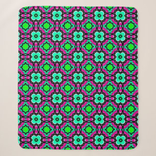 Cobertor Sherpa Azul geométrico, pintado com padrões sem costura, 