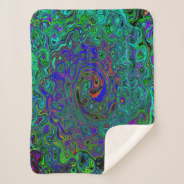 Cobertor Sherpa Azul Marmoreado e Abstrato Aquamarino