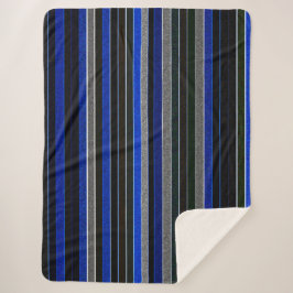 Cobertor Sherpa Azul, Preto e Cobertura Gravel