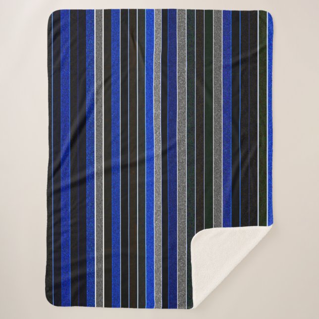 Cobertor Sherpa Azul, Preto e Cobertura Gravel (Frente)