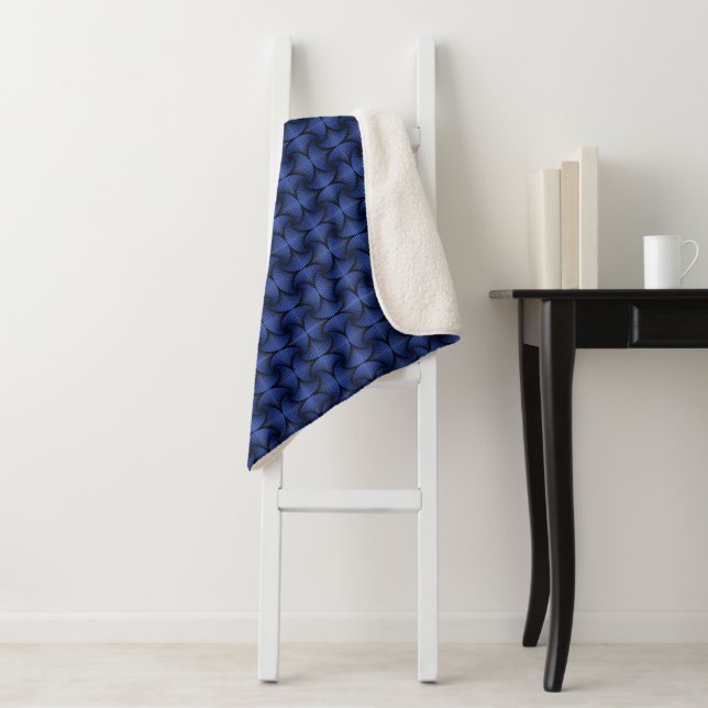 Cobertor Sherpa Azul-Ventilador 3D Geométrico (In Situ)