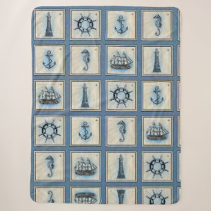 Cobertor Sherpa Azulejos náuticos Roda do navio de ancoragem de