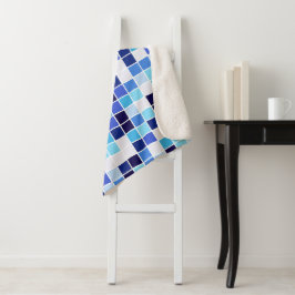 Cobertor Sherpa Azulejos piscinas, Azulejos Mosaicos Azuis, Padrão