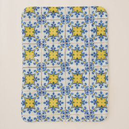 Cobertor Sherpa Azulejos Portugueses - Azulejo - Padrão Azul e Ama