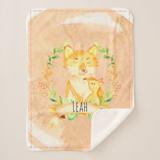 Cobertor Sherpa Baby Blanket Fox Floral Sherpa