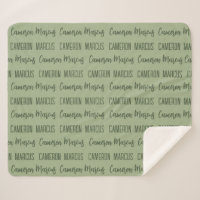 Baby Boy Blanket - Nome repetido - Sage Green