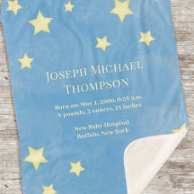 Baby Boy Blue Watercolor Stars