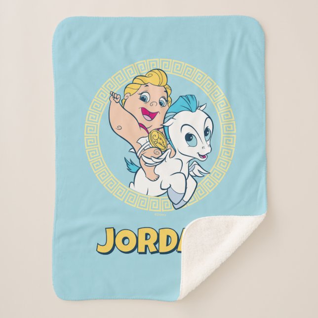Cobertor Sherpa Baby Hercules Riding Pegasus Sherpa Blanket (Frente)