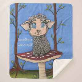 Cobertor Sherpa Baby Sheep on Toadstool