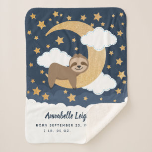 Cobertor Sherpa Baby Sloth Moon Baby Sherpa Blanket