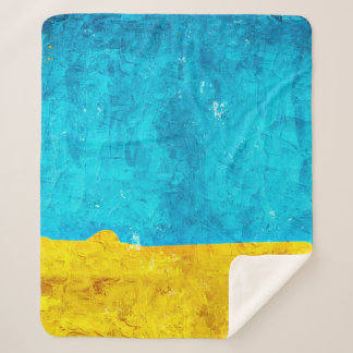 Cobertor Sherpa Background blue yellow art
