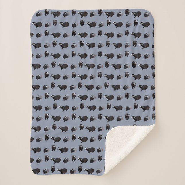 Cobertor Sherpa Badger Frenzy (Azul) (Frente)