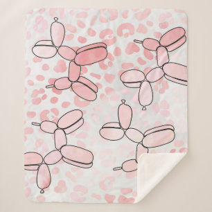 Cobertor Sherpa Balão Cachorro - padrão rosa