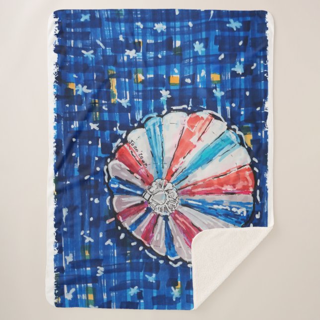 Cobertor Sherpa Balão de Ar Quente Céu Azul (Frente)