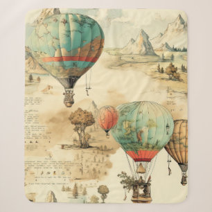 Cobertor Sherpa Balão de Vintage Ar Quente em Paisagem Serena (10)